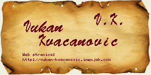 Vukan Kvačanović vizit kartica